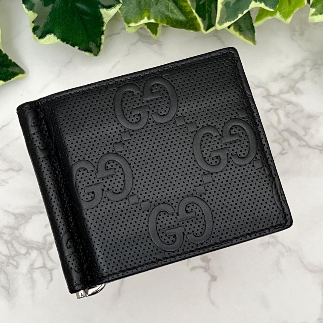 グッチ GGエンボス マネークリップ ブラック GUCCI