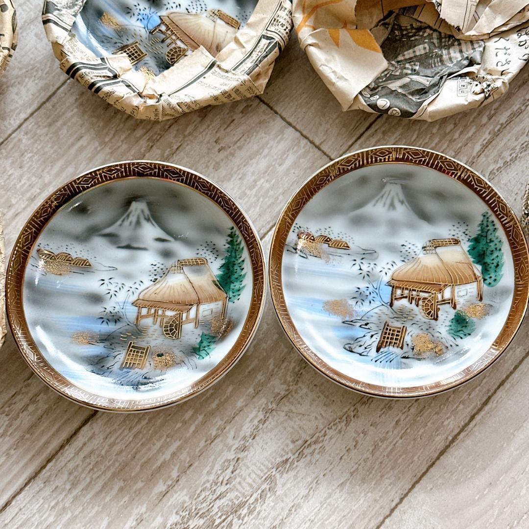 九谷焼　小皿　21枚　まとめセット　M夕三八等　箱あわせ　昭和レトロ　時代物