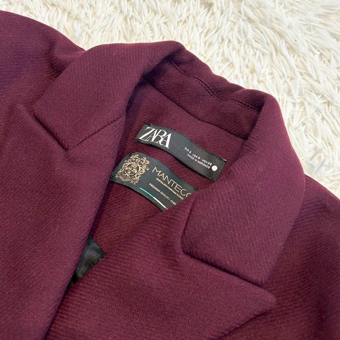 ✨美品✨ ザラ 近年モデル ダブルチェスターコート マンテコ ウール混 金ボタン