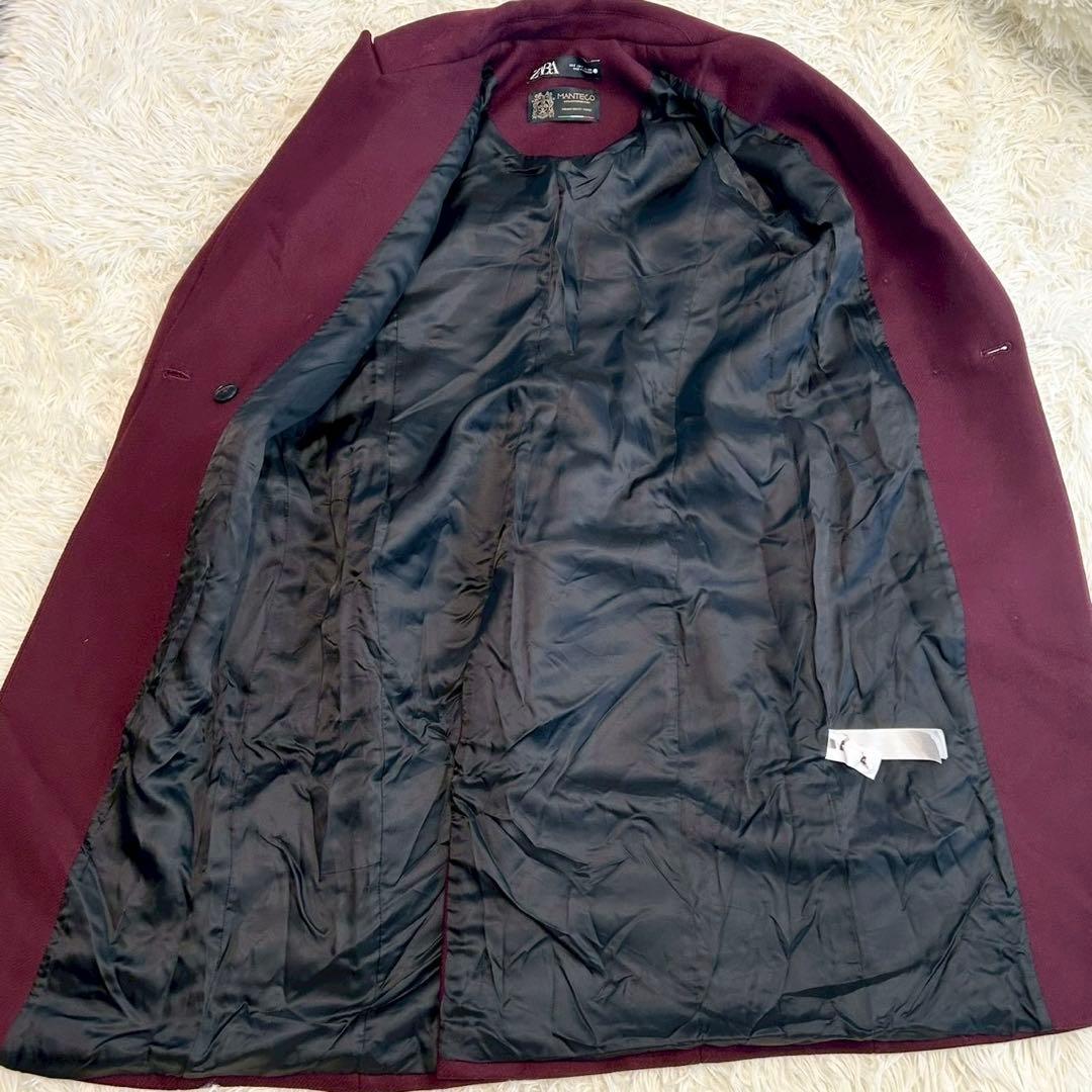 ✨美品✨ ザラ 近年モデル ダブルチェスターコート マンテコ ウール混 金ボタン