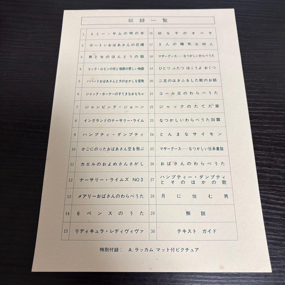 オーピー・コレクション　復刻　マザーグースの世界30点揃　特別付録付　ほるぶ出版