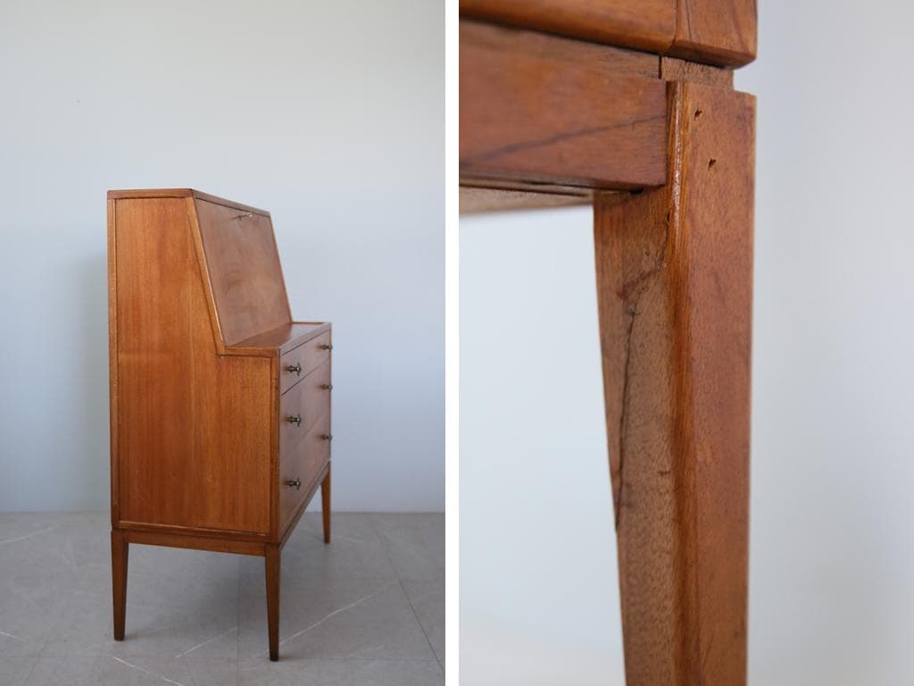 英国アンティークチーク古木ライティングビューロー/木製デスク/勉強机89-112