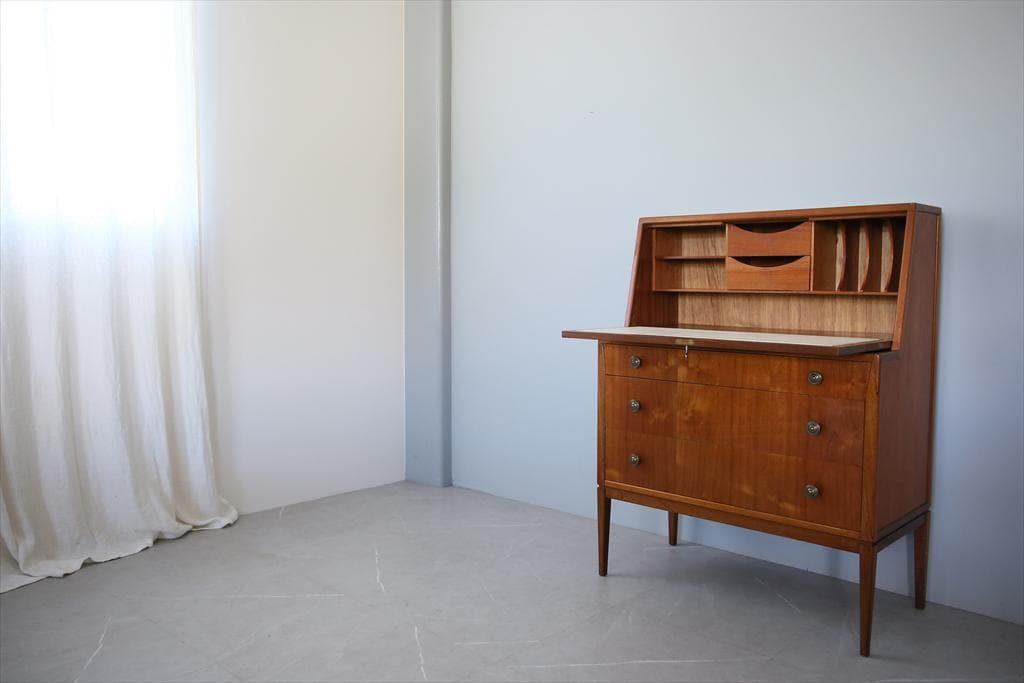 英国アンティークチーク古木ライティングビューロー/木製デスク/勉強机89-112