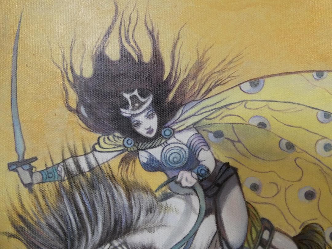 油絵　額付き　天野喜孝　 F8 【　人物　】手描き　肉筆