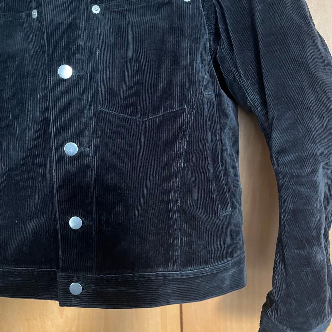 nvrfrgコーデュロイ ボア襟ジャケット ブラック