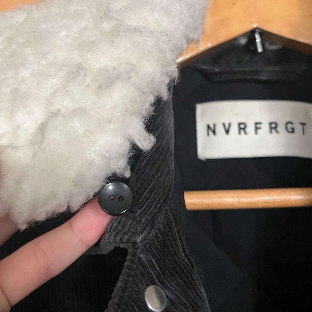 nvrfrgコーデュロイ ボア襟ジャケット ブラック