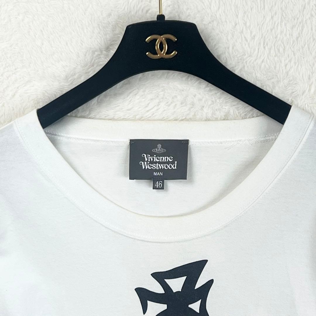 【ヴィヴィアンウエストウッドマン】フロントオーブロゴ長袖カットソー☆コットン☆M