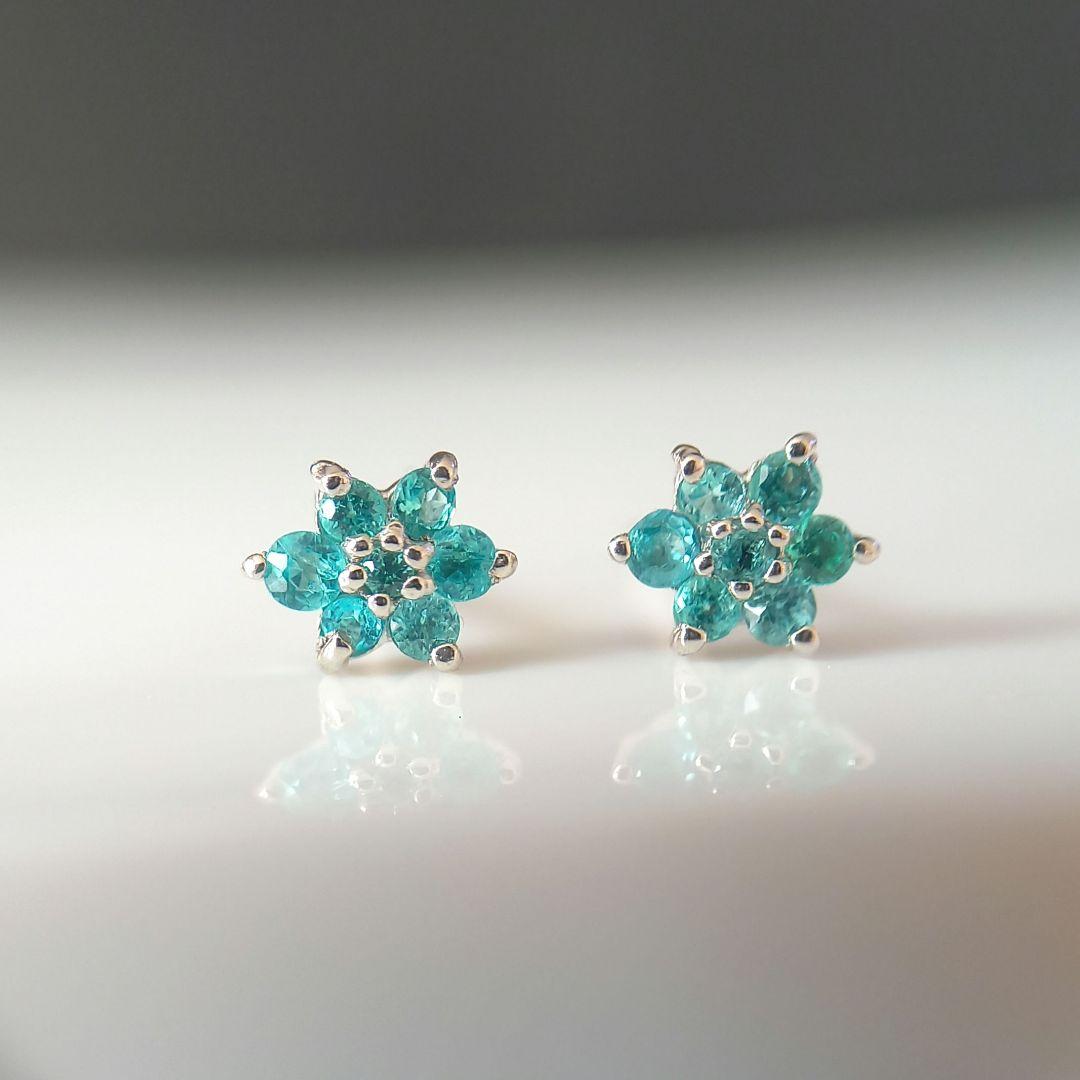 Pt900 パライバトルマリン ピアス