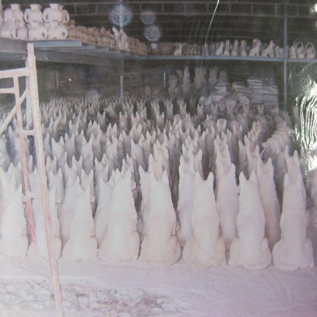 新品　陶器犬　大型犬　ダルメシアン　難有　オブジェ　置物　ホワイト　白色　高級品