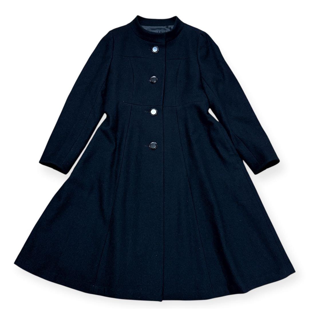 【新品】マダムヒロコ フォーマルロングコート 黒 ７号尾州産ウール100%上質