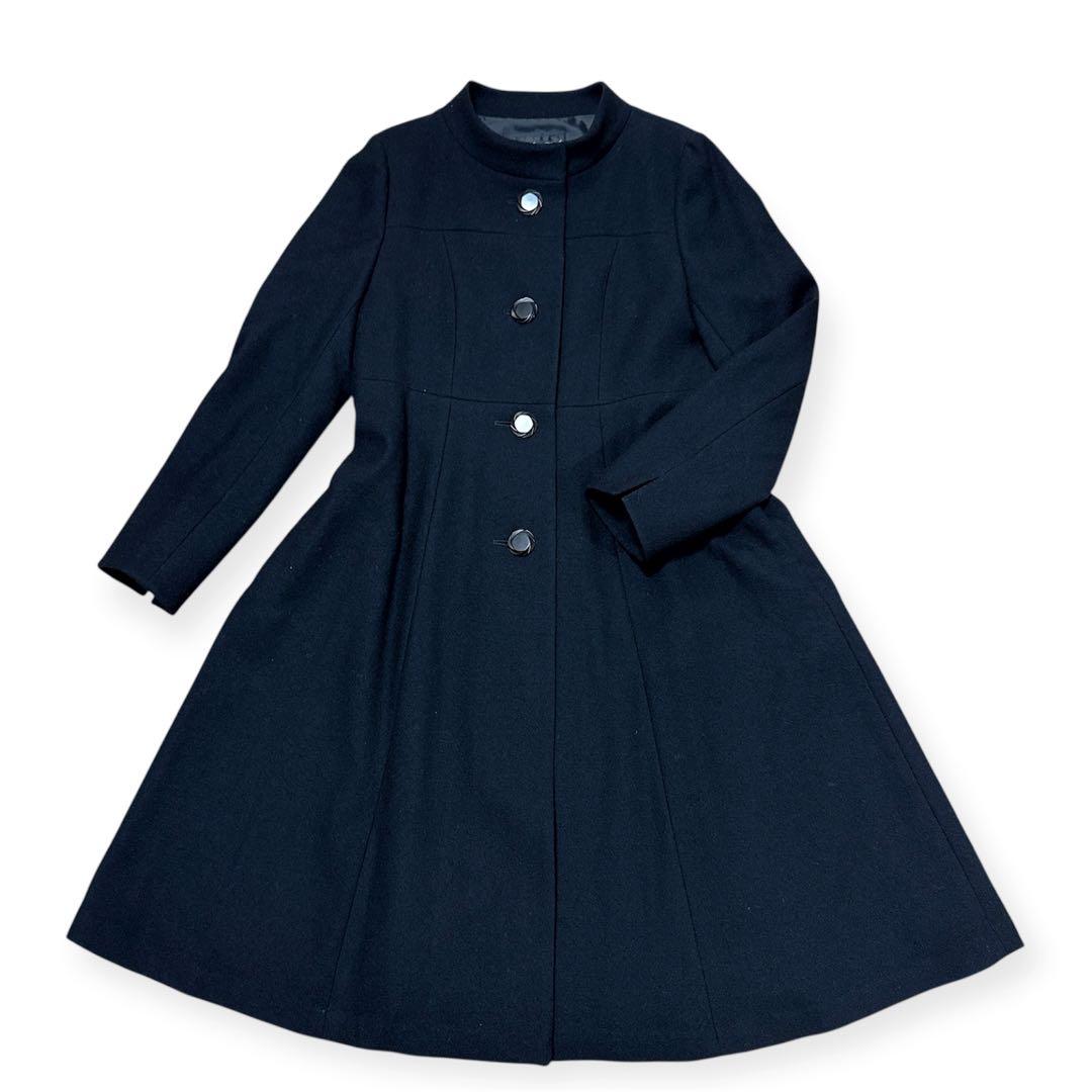 【新品】マダムヒロコ フォーマルロングコート 黒 ７号尾州産ウール100%上質