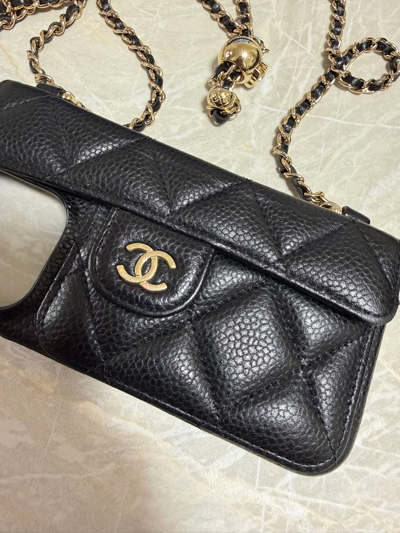 CHANEL チェーン ショルダー付 キャビアスキン マトラッセ 16 PRO