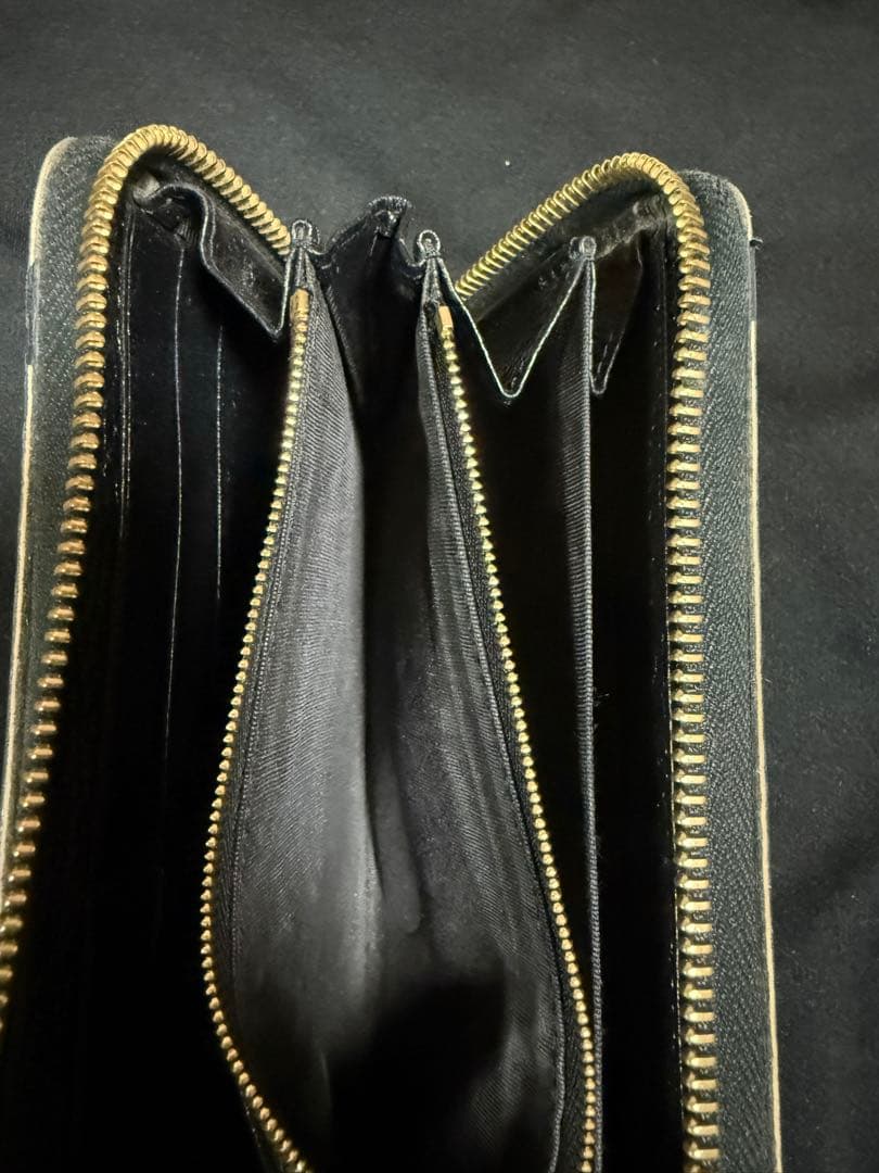 グッチ GUCCI ズゥミ カーフレザーラウンドファスナー ブラック