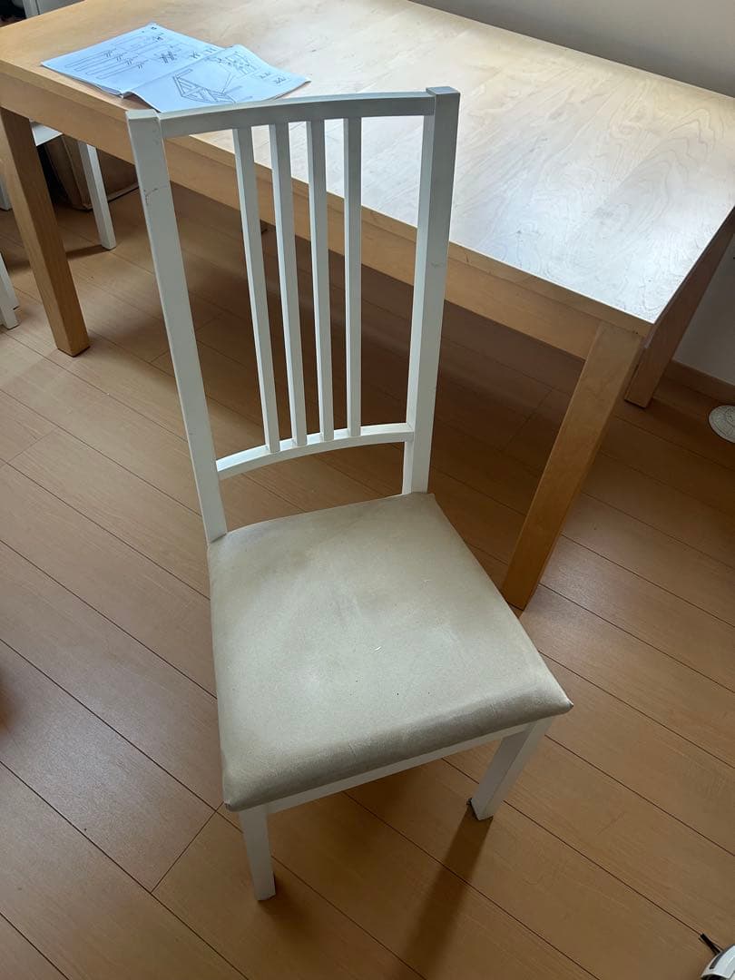 【IKEA】ダイニングチェア　BORJE 4脚セット ナチュラル　木製