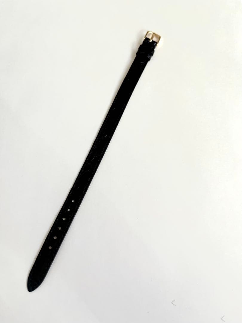 新品未使用　ワニ革　カイマン引き通し時計ベルト　10mm 黒