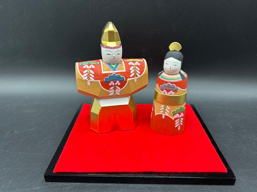 伊予一刀彫　南雲作　美春　雛人形　ひな祭り　台座付き