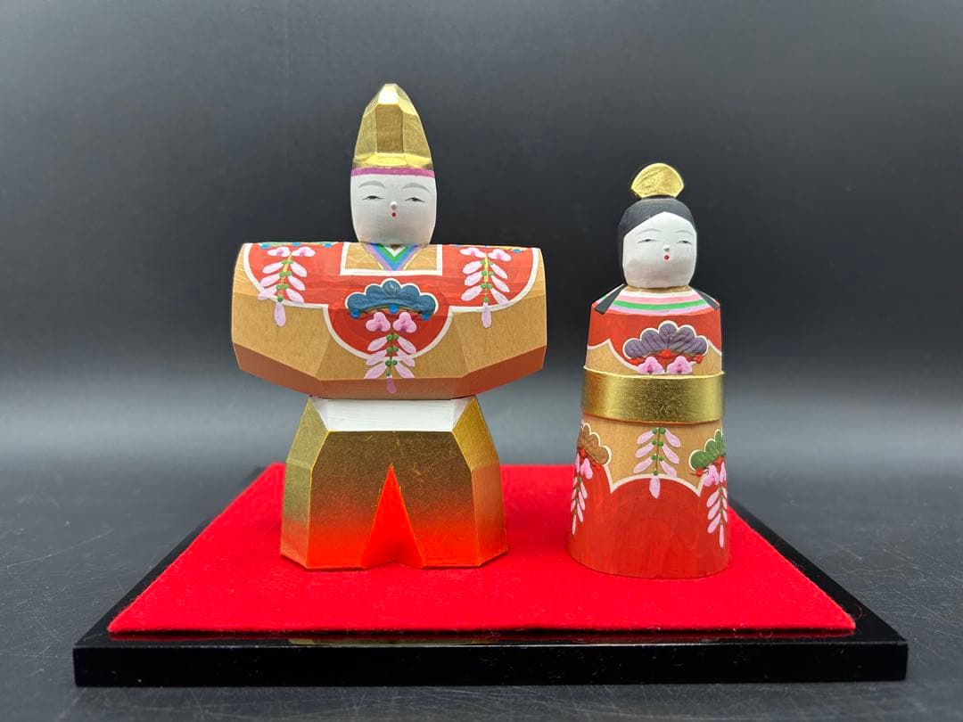 伊予一刀彫　南雲作　美春　雛人形　ひな祭り　台座付き