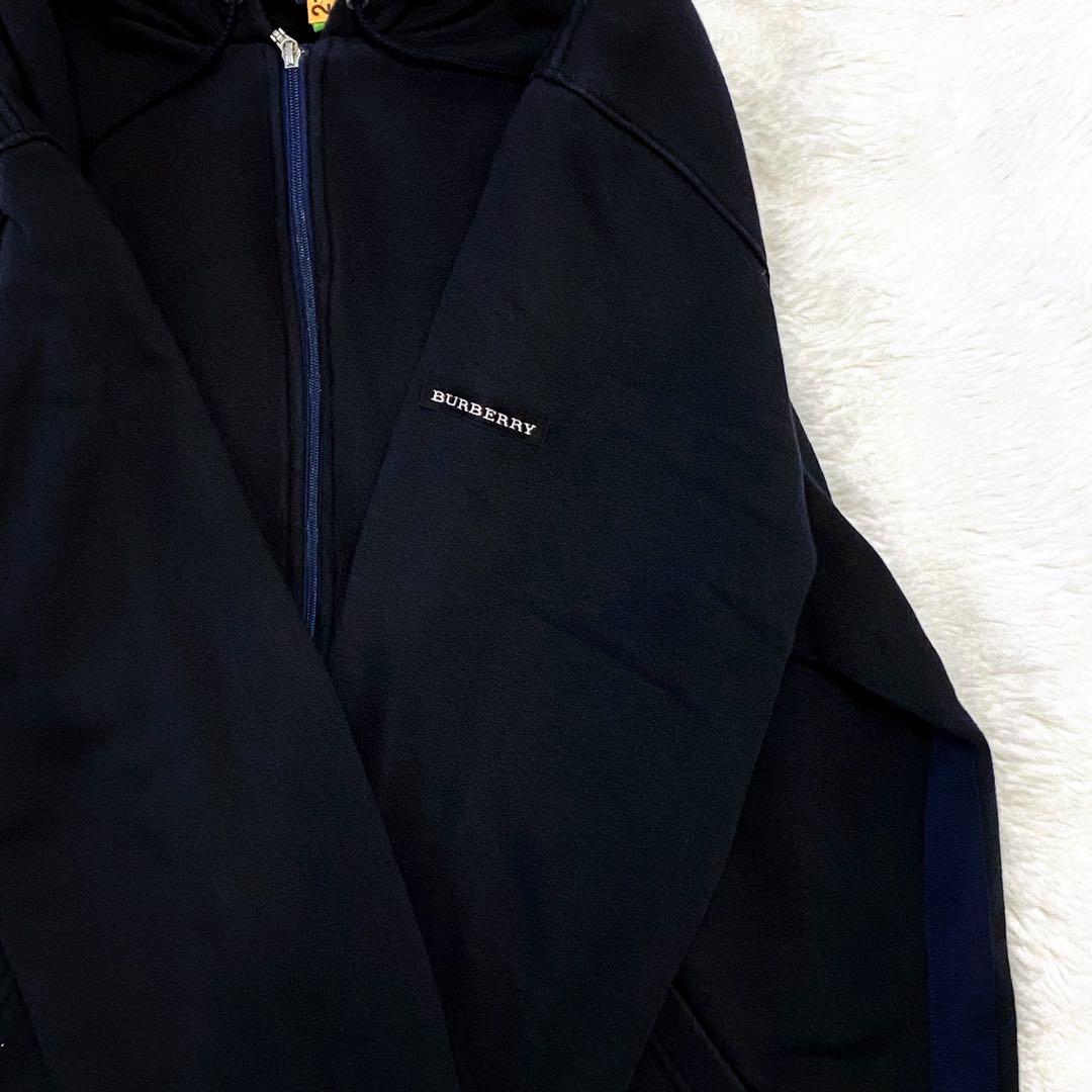 【大きいサイズ】バーバリー ゴルフ ノバチェック パーカー ネイビー ホース刺繍
