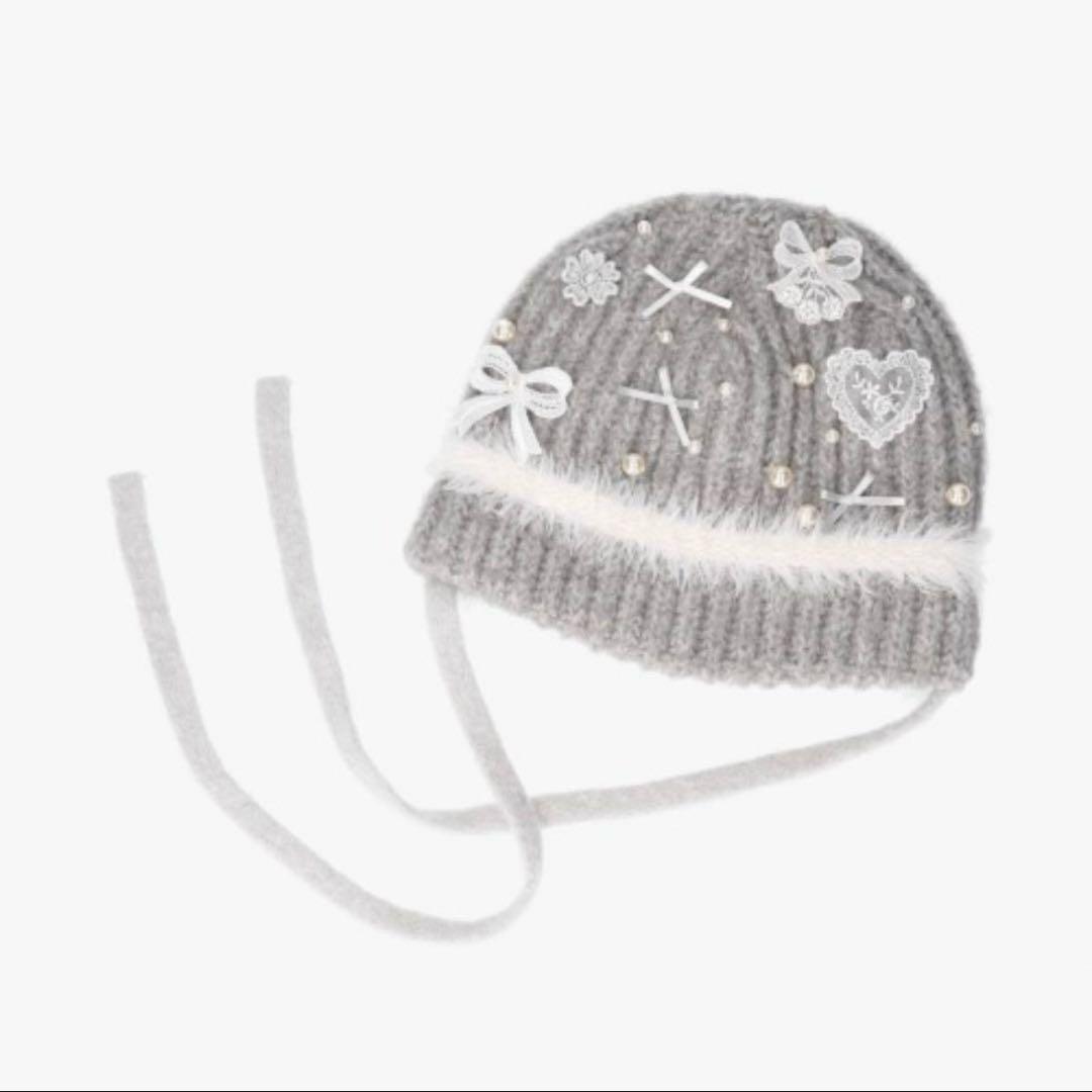 かきぶちもものkaorinomori ニット帽 グレー タグ付き