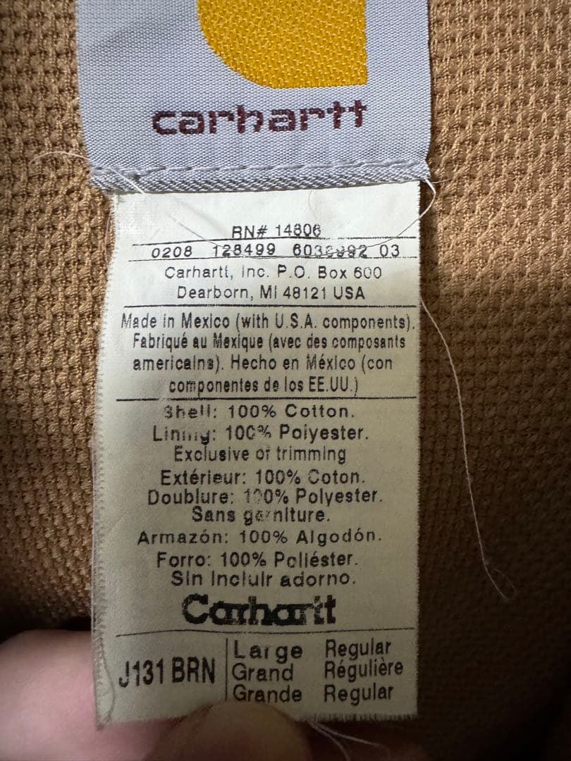 2008年製 Carhartt J131 BRN アクティブジャケット L