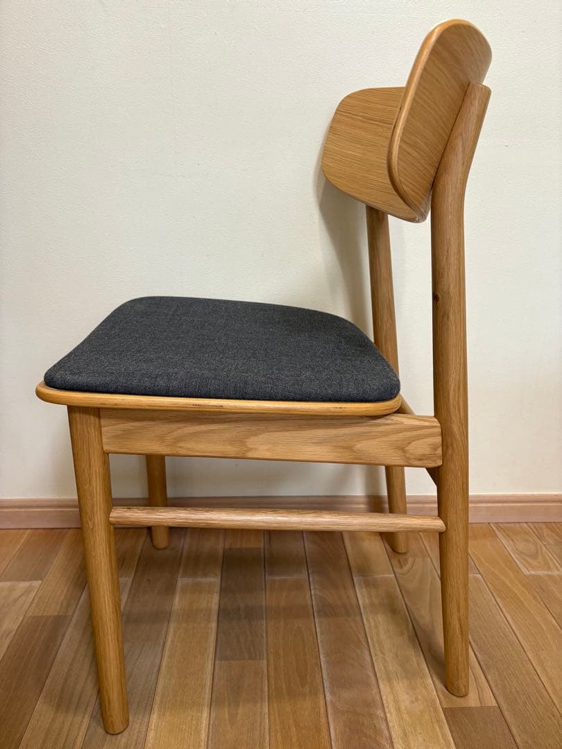 無印良品　ラウンドチェア　布座　オーク　　使用期間８ヶ月　美品　②