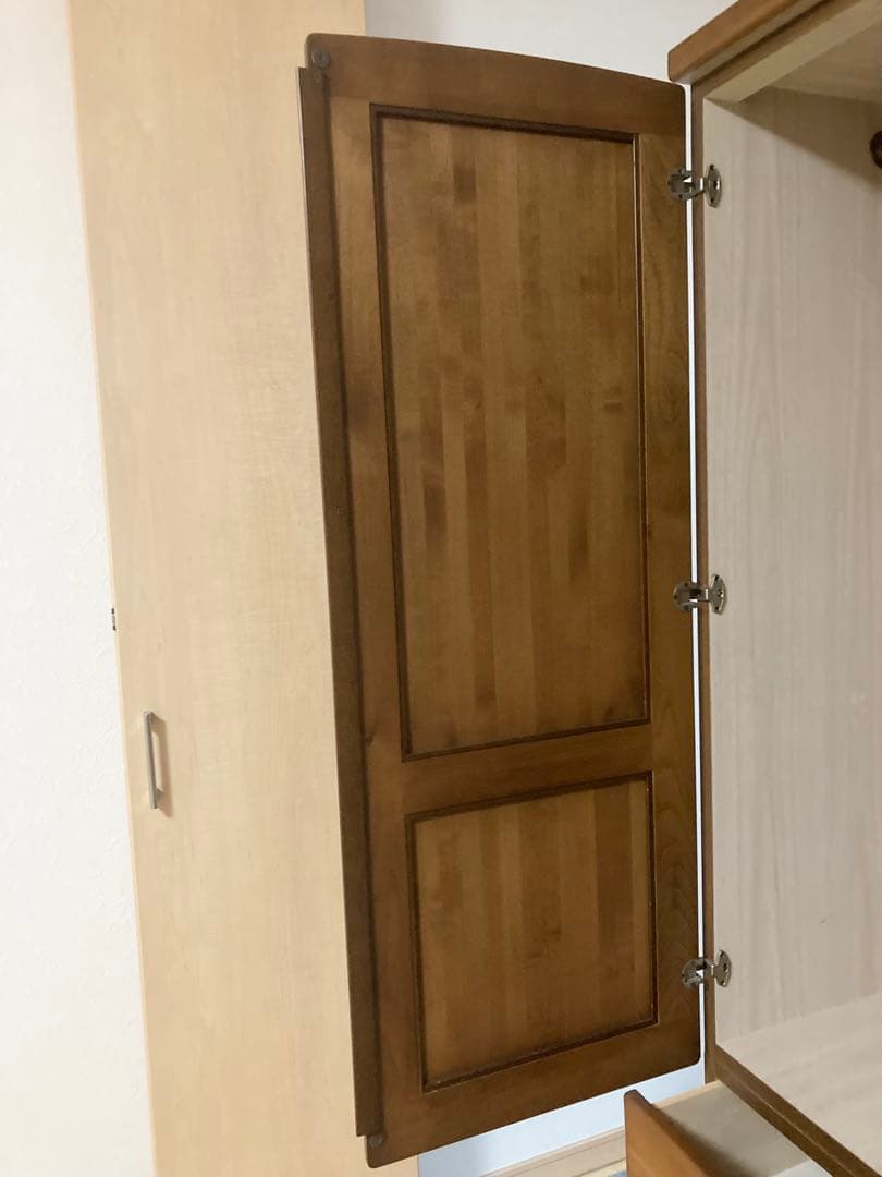 木製ブラウン洋服タンスワードローブハンガーラックチェスト引き出し3個