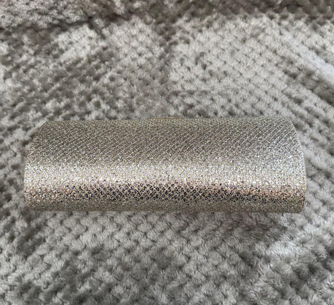 JIMMY CHOO ジミーチュウ　グリッター　クラッチ　シルバー/ゴールド