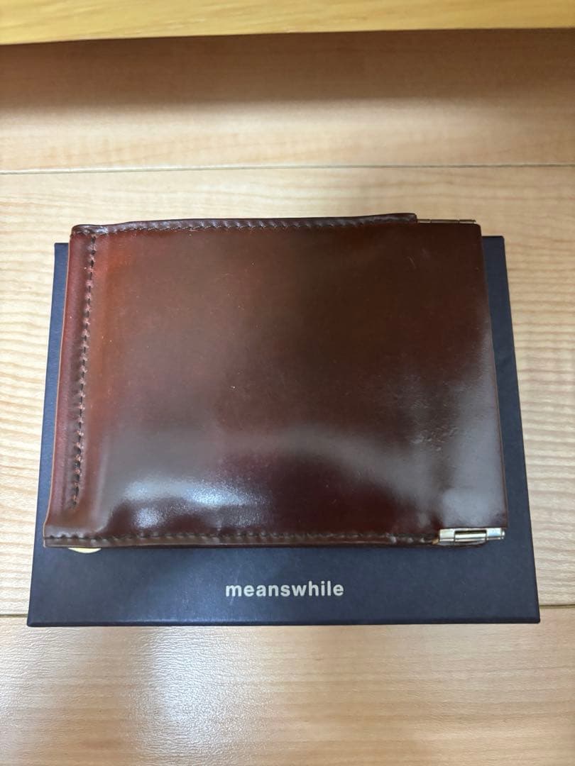 meanswhile ブラウンレザーマネークリップ