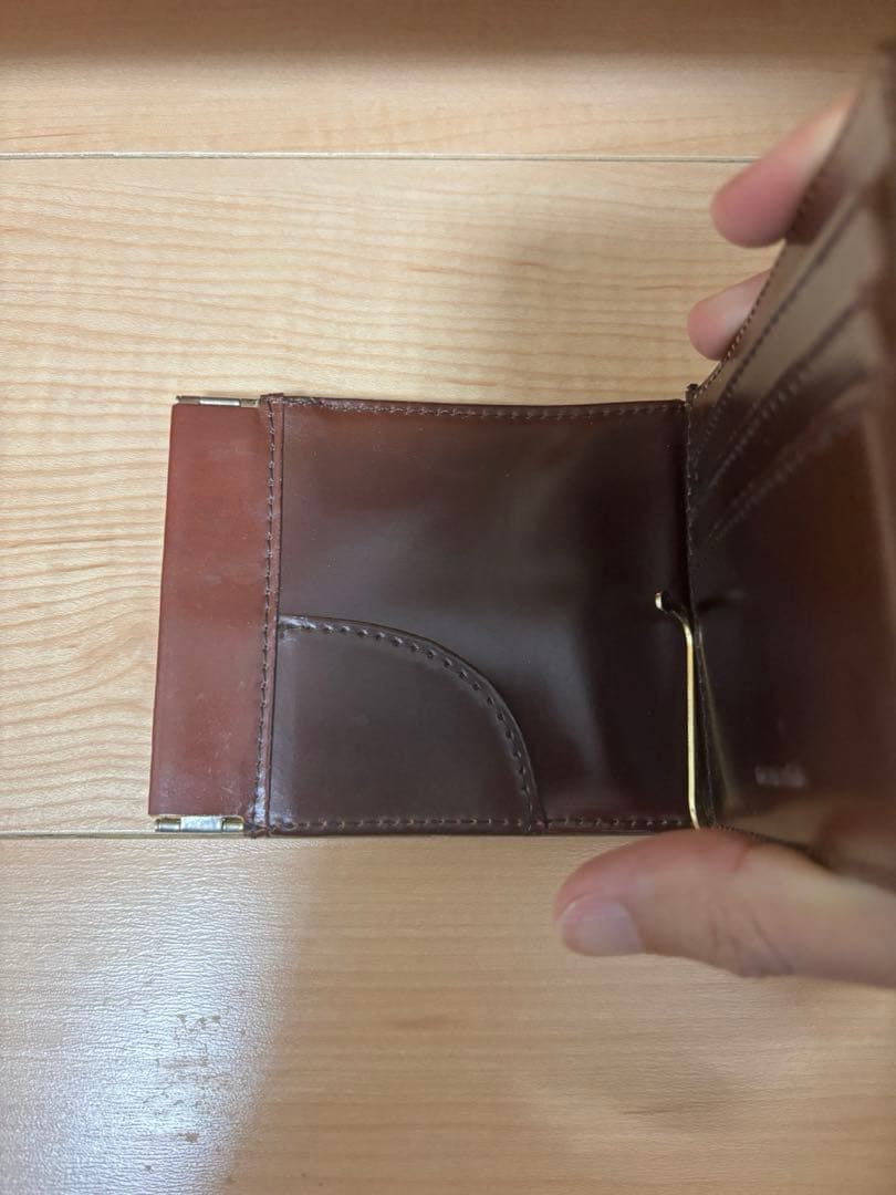 meanswhile ブラウンレザーマネークリップ