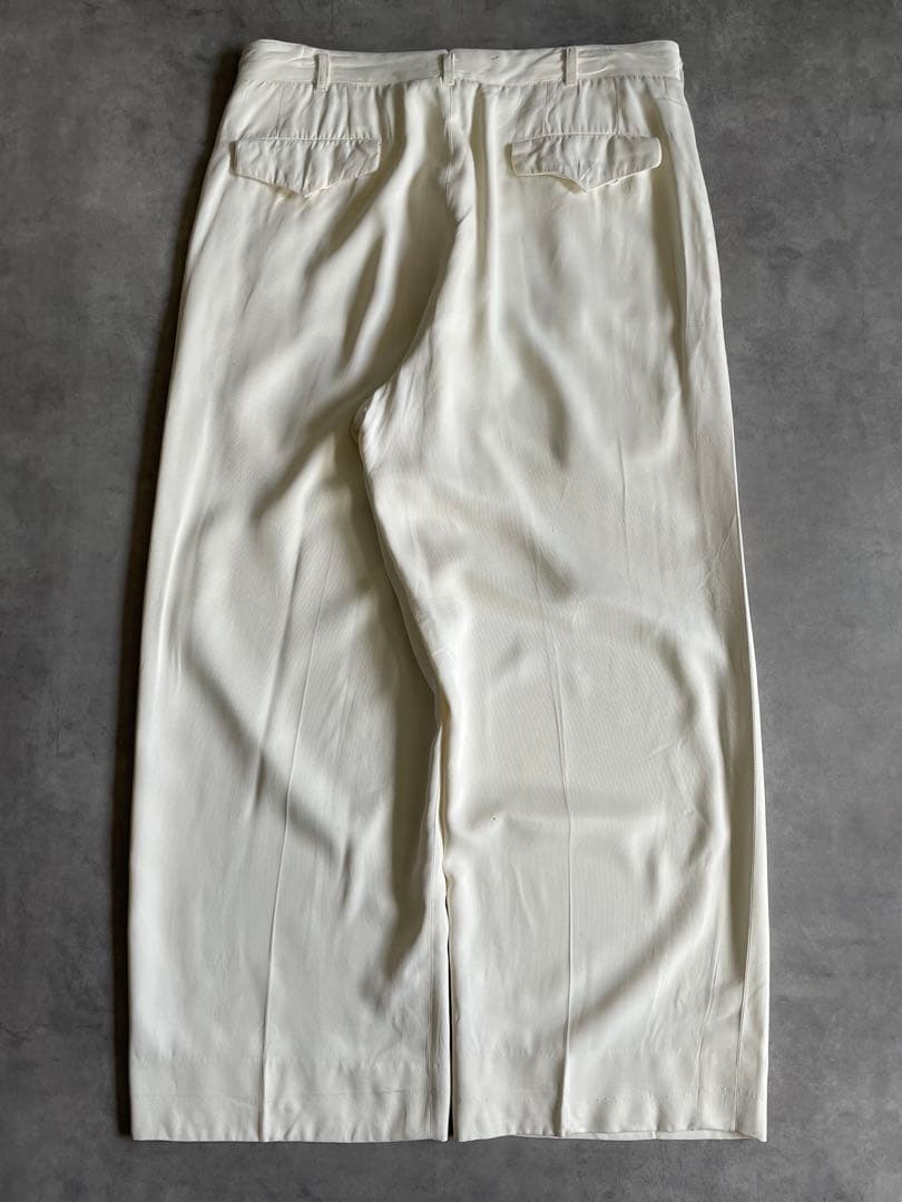 山*鶏様 Special! 50s ホワイトレーヨンギャバスラックス 極太 ロカ