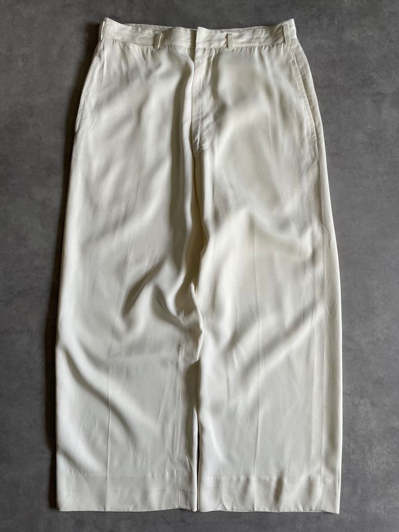 山*鶏様 Special! 50s ホワイトレーヨンギャバスラックス 極太 ロカ