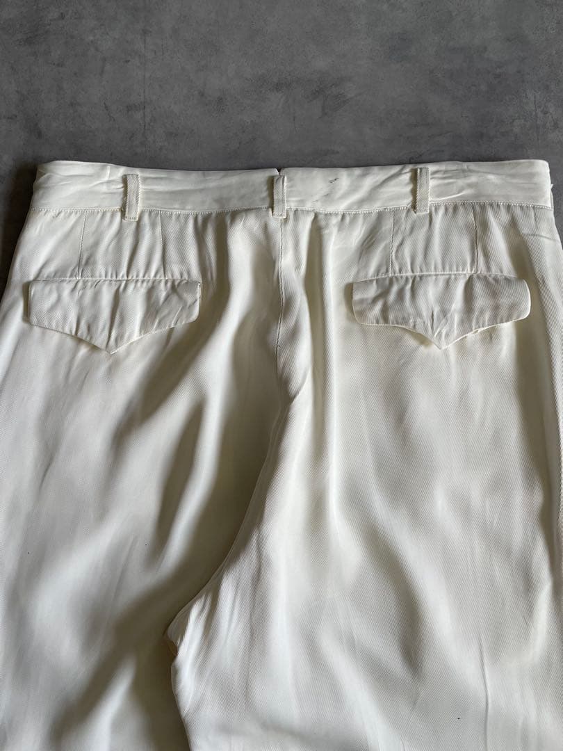 山*鶏様 Special! 50s ホワイトレーヨンギャバスラックス 極太 ロカ