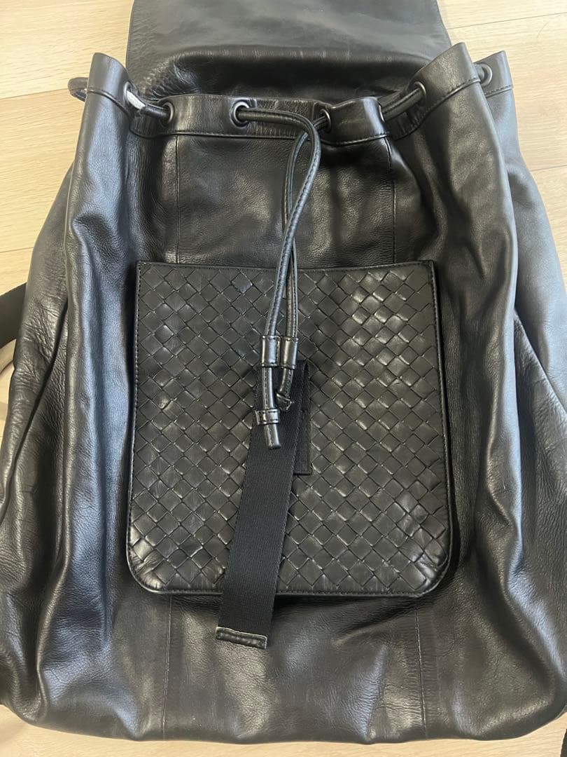 BOTTEGA VENETA バックパック リュックサックカーフレザーブラック