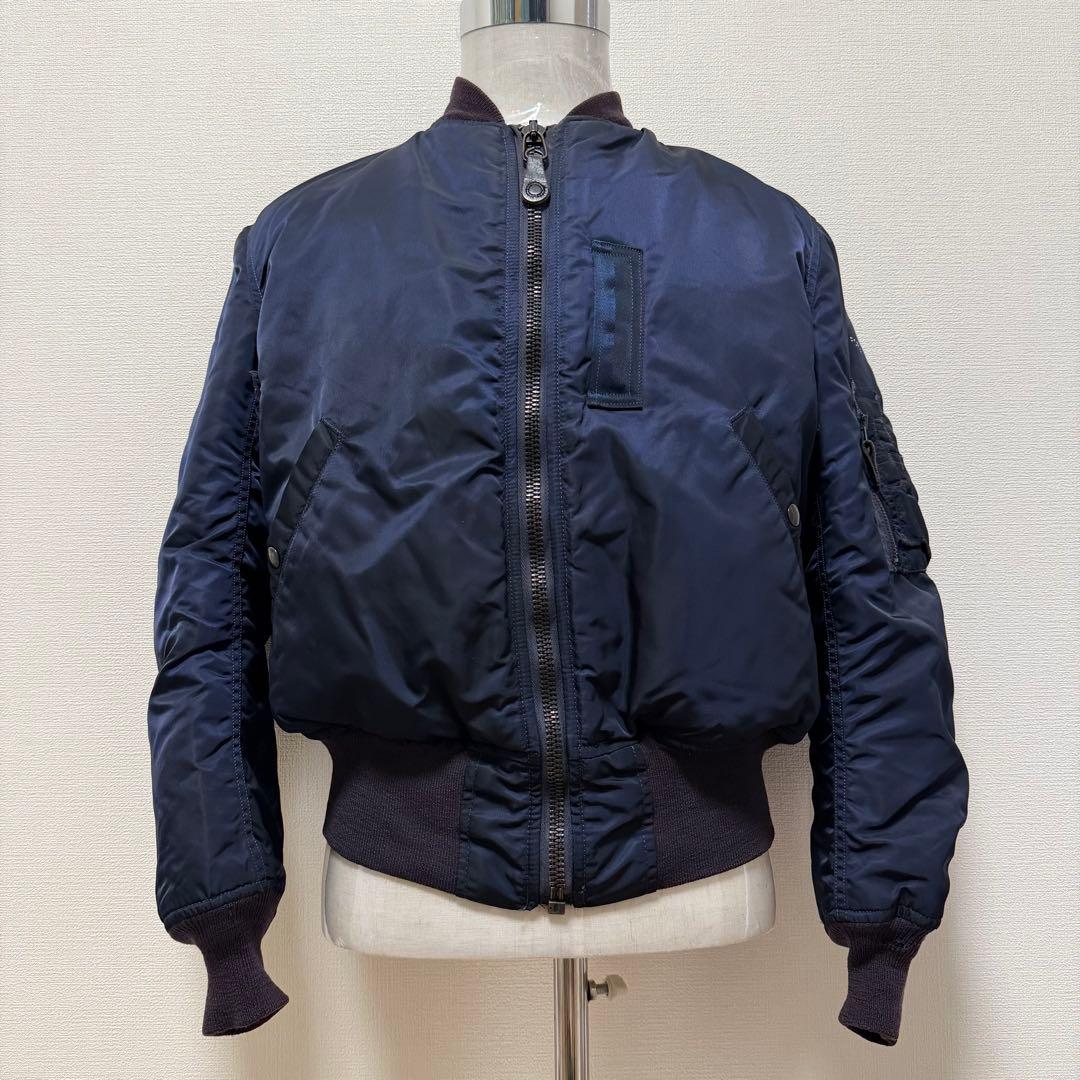 50s復刻　アルファ　B-15C　短丈　USA製　Y2K ネイビー　M