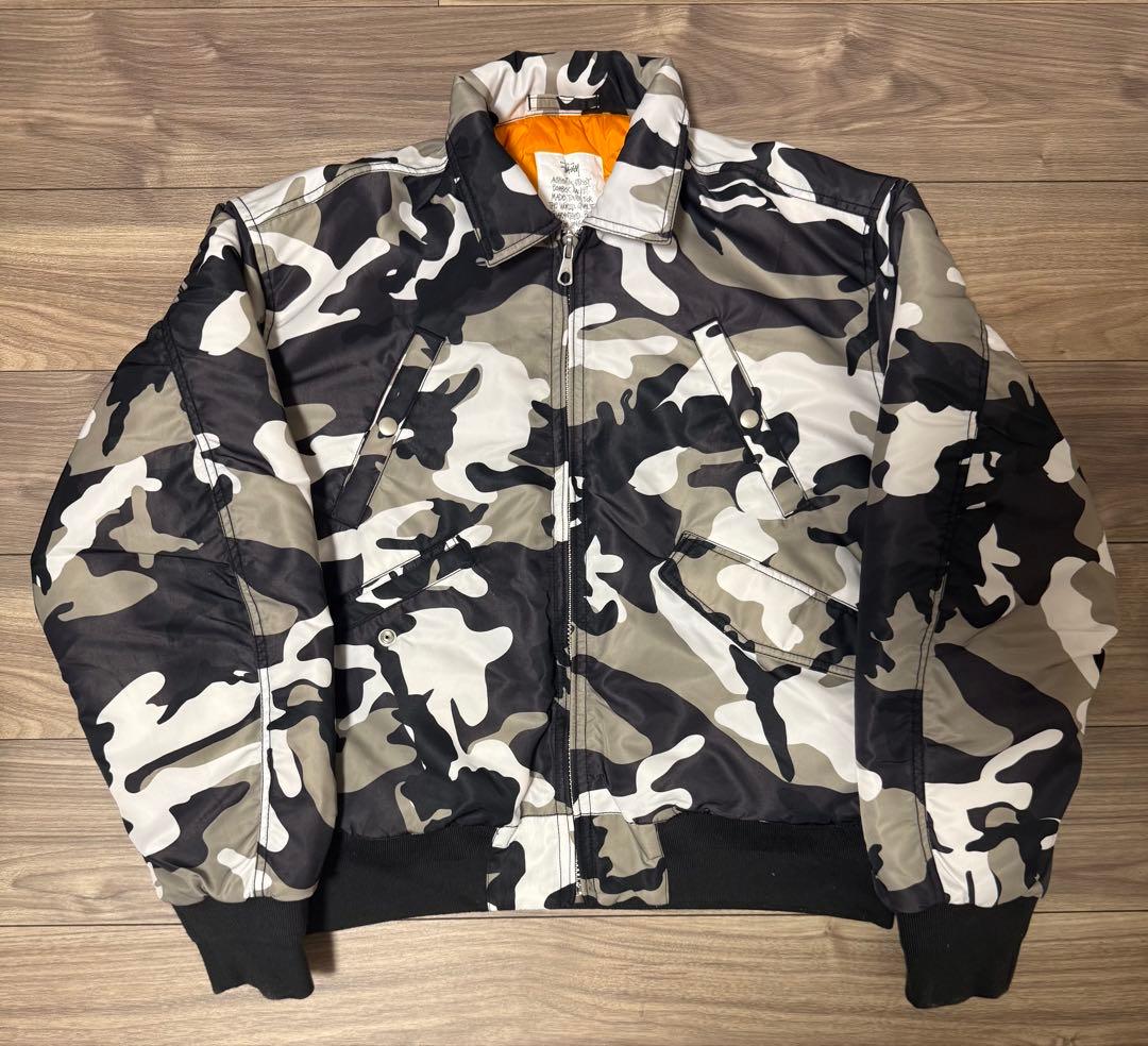 日本未発売品　STUSSY スノーカモ　フライト　ボンバー　ジャケット