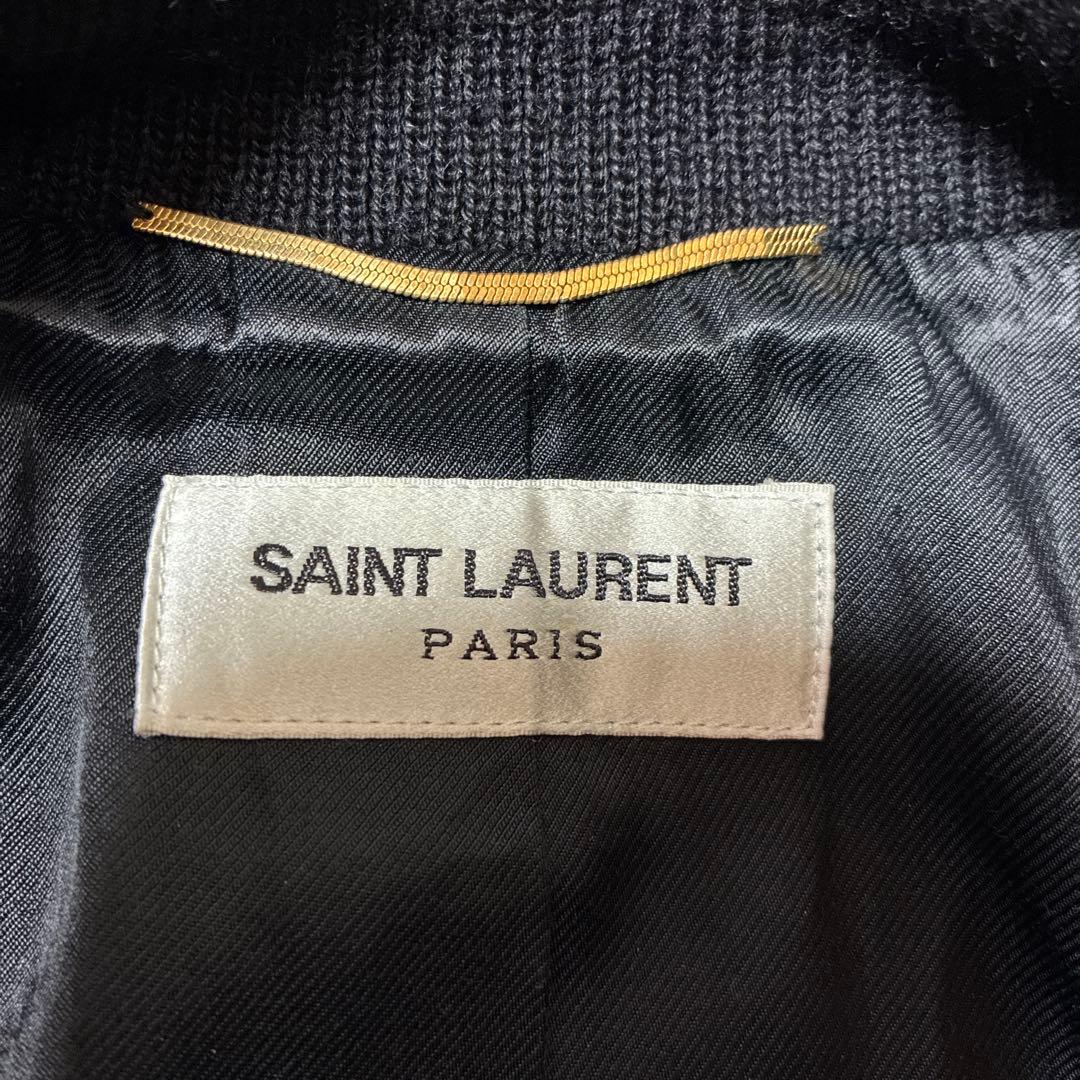 【当方最安値】サンローラン テディジャケット ブルゾン スタジャン レザートリム