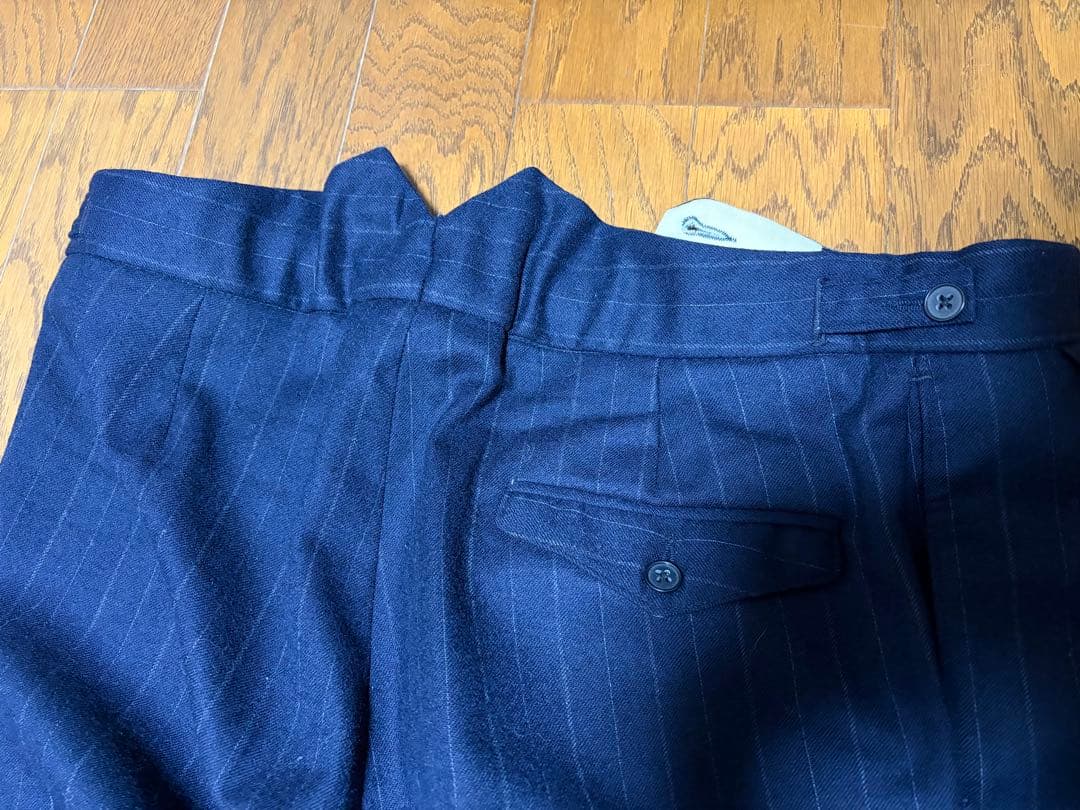 スーツ 1930s風 英国輸入 レトロ 戦前 ネイビー ストライプ スリーピース