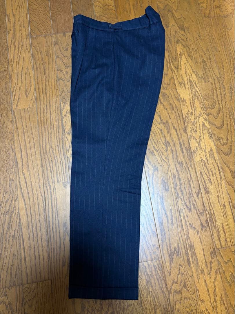 スーツ 1930s風 英国輸入 レトロ 戦前 ネイビー ストライプ スリーピース