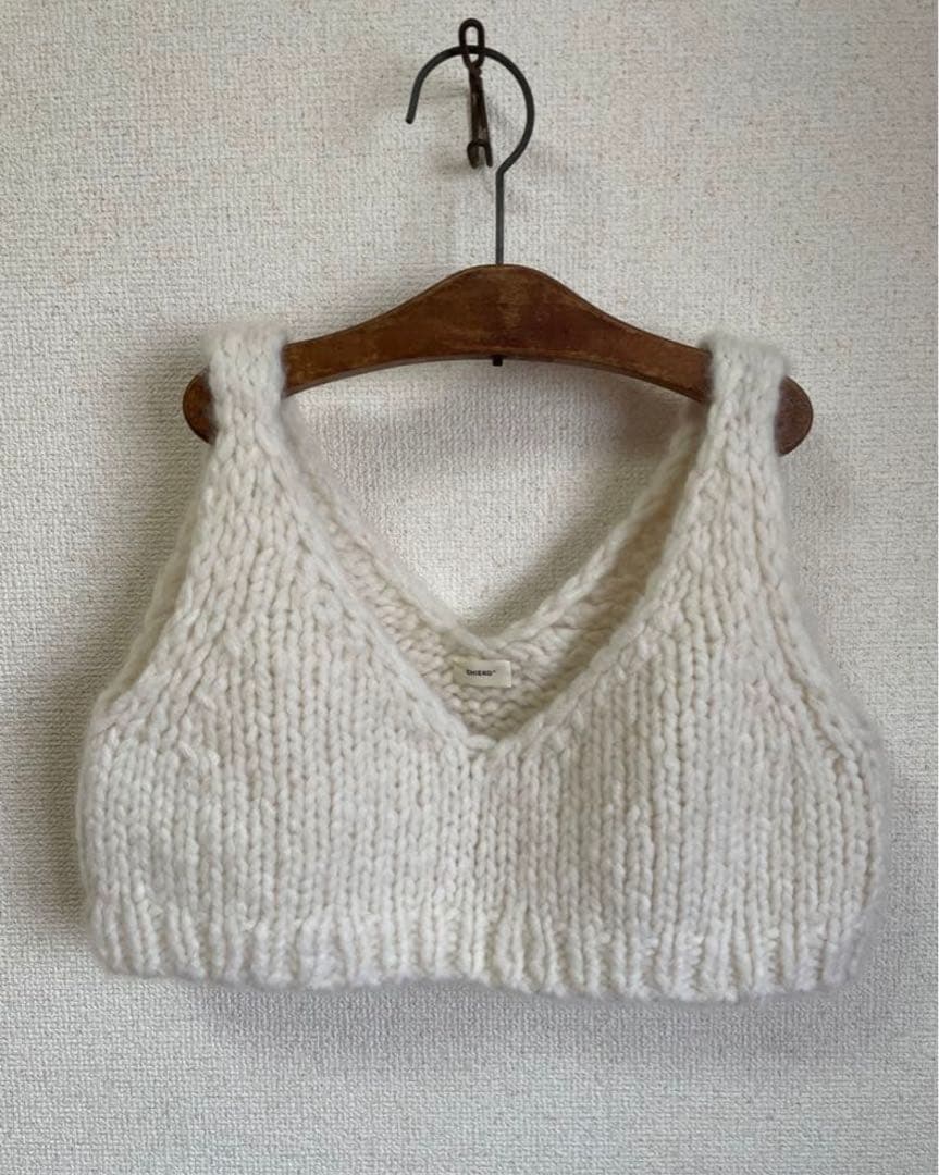 chieko+ luxe knit 03 bustier ニットビスチェホワイト
