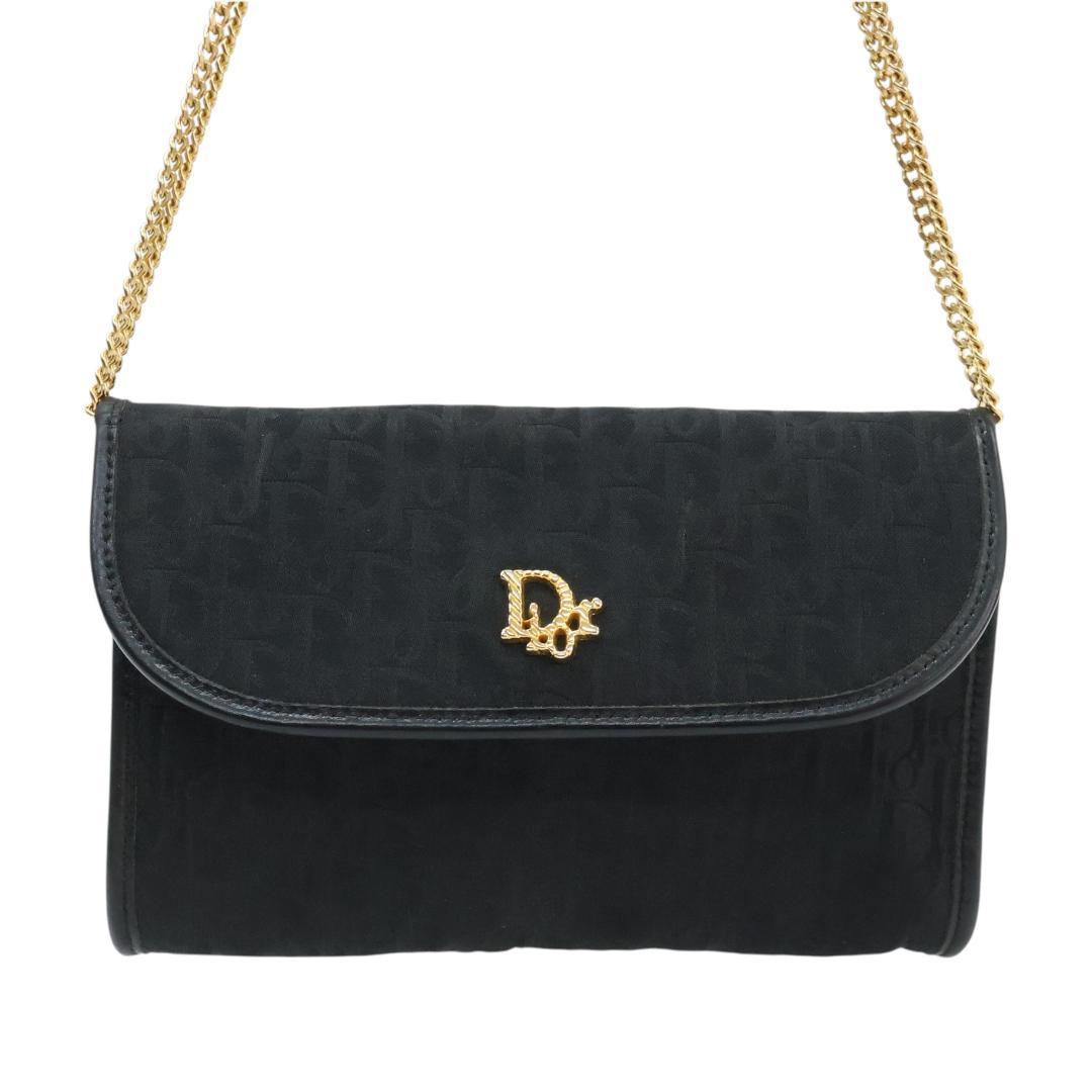 美品 Dior ディオール ショルダーバッグ トロッター ブラック チェーンスト