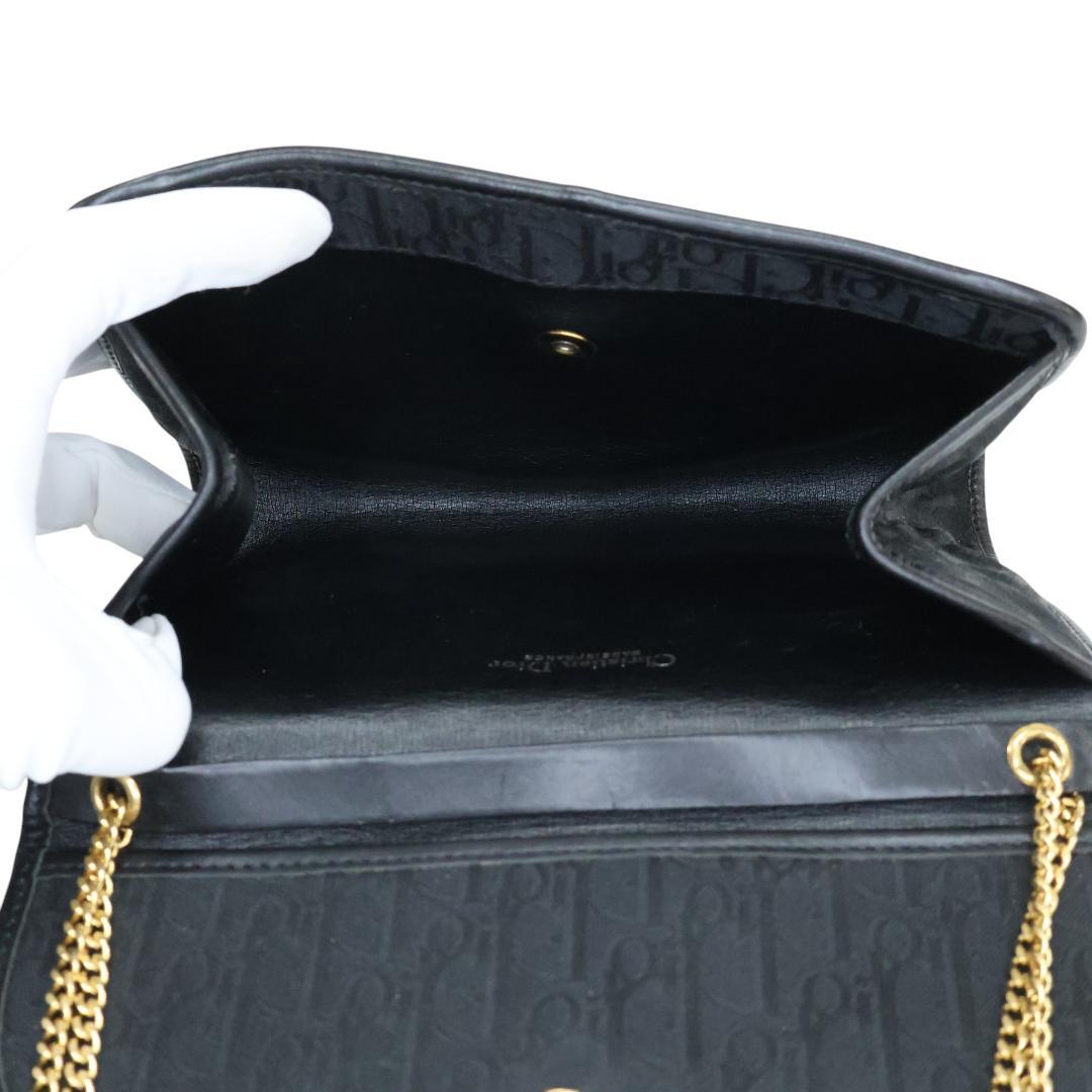 美品 Dior ディオール ショルダーバッグ トロッター ブラック チェーンスト