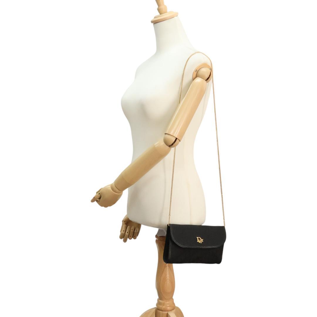 美品 Dior ディオール ショルダーバッグ トロッター ブラック チェーンスト