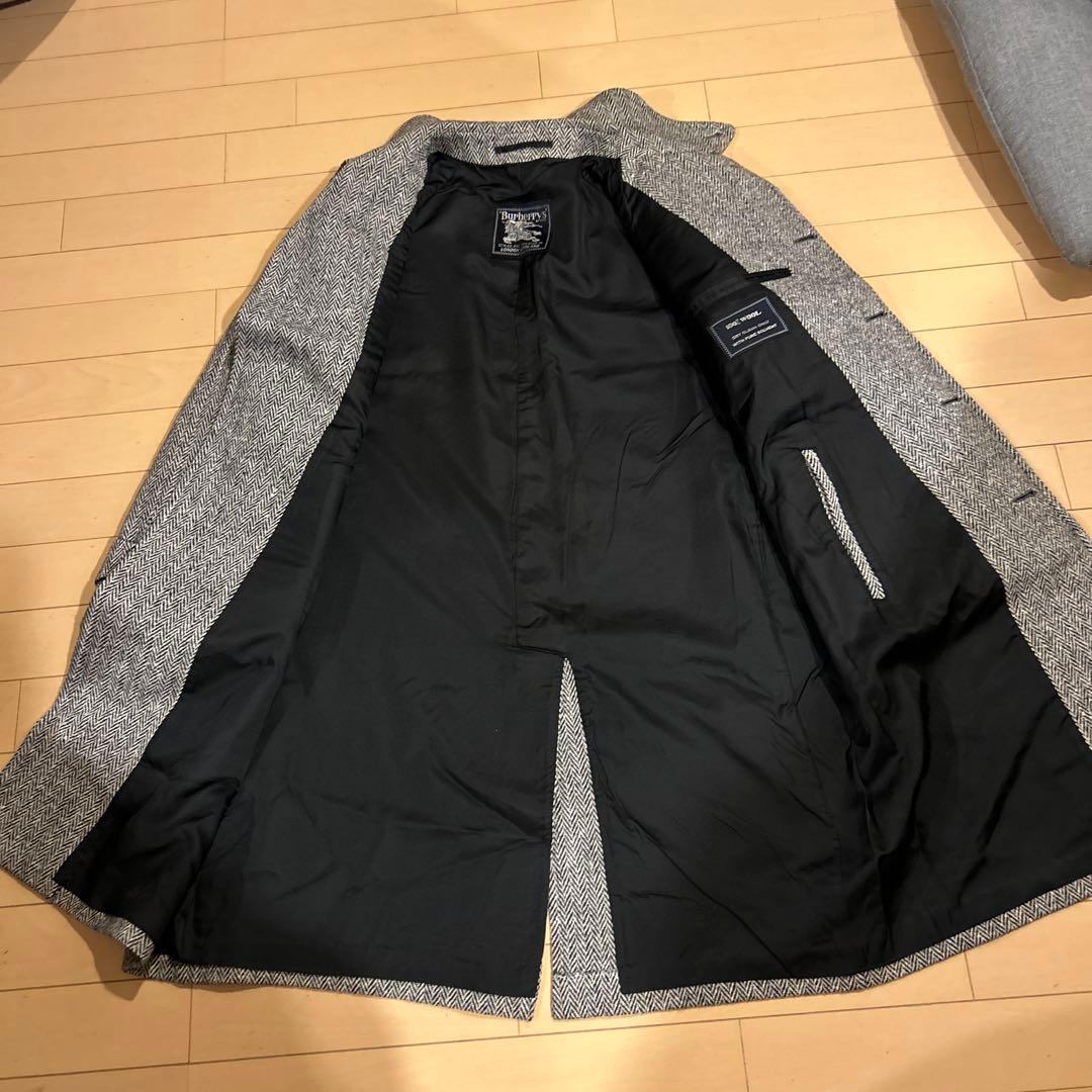 バーバリーヘリンボーン柄ステンカラーコート