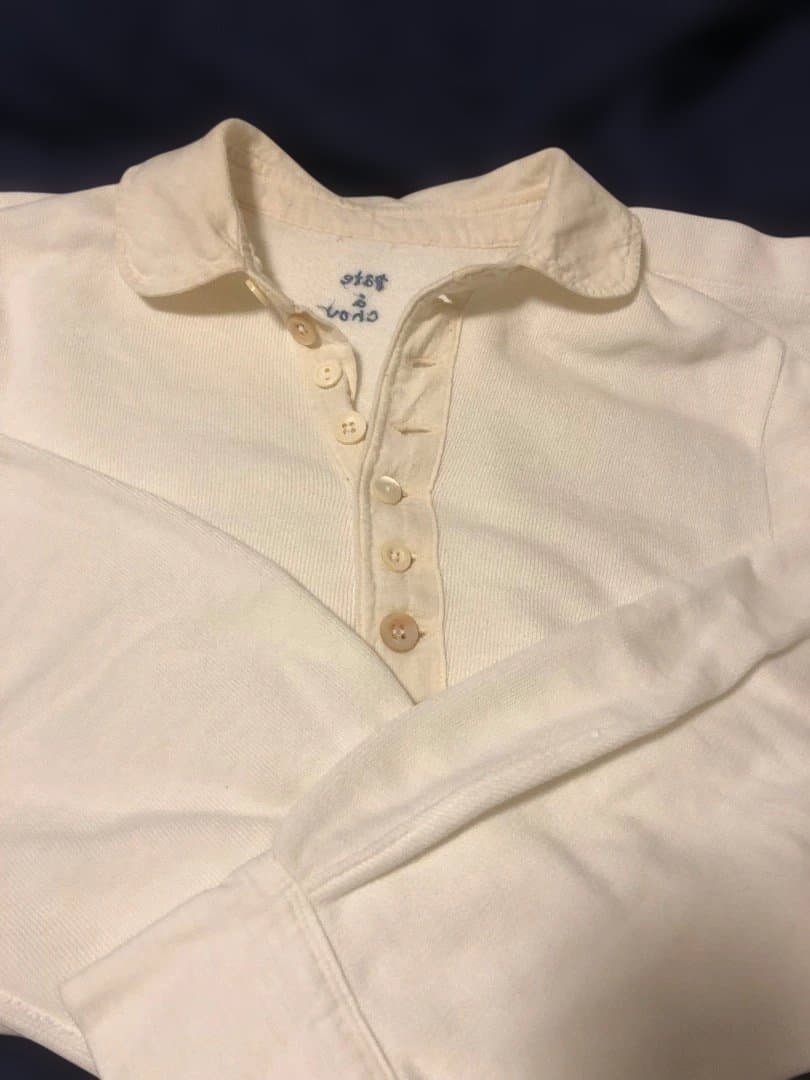 45R pate a chou パトアシュ　裏毛のポロシャツ　白