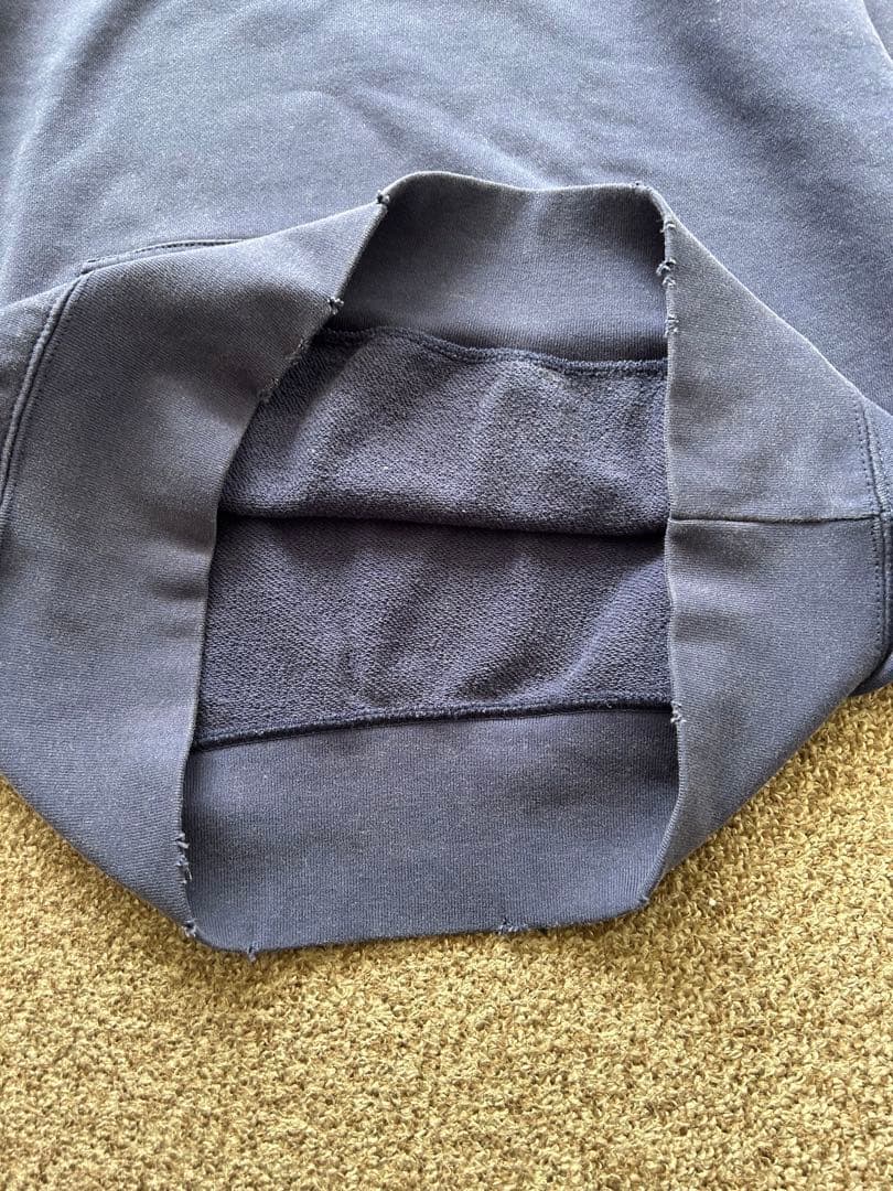 6（ROKU）　ダメージ スウェット フーディー　ネイビー　XLサイズ