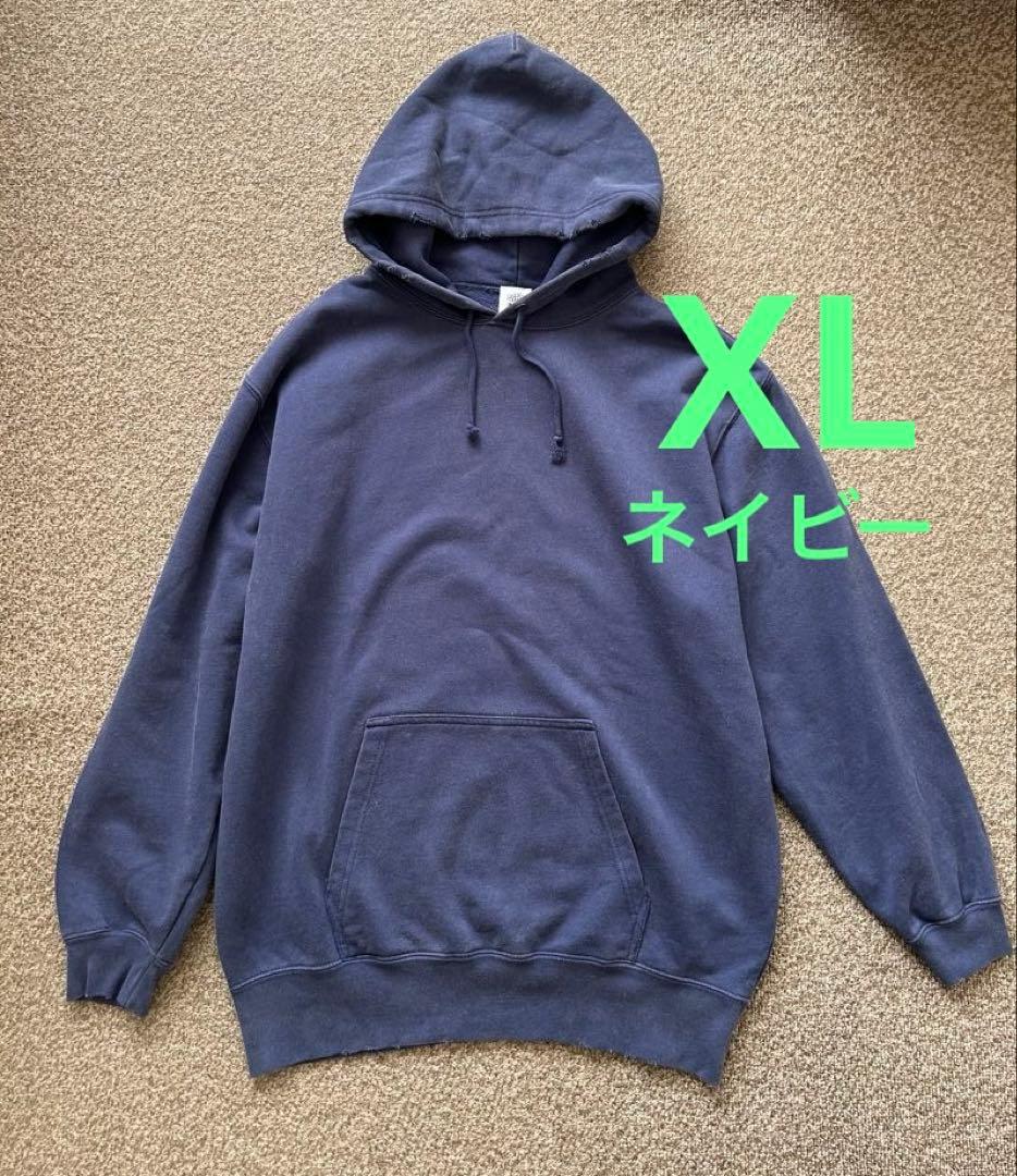 6（ROKU）　ダメージ スウェット フーディー　ネイビー　XLサイズ