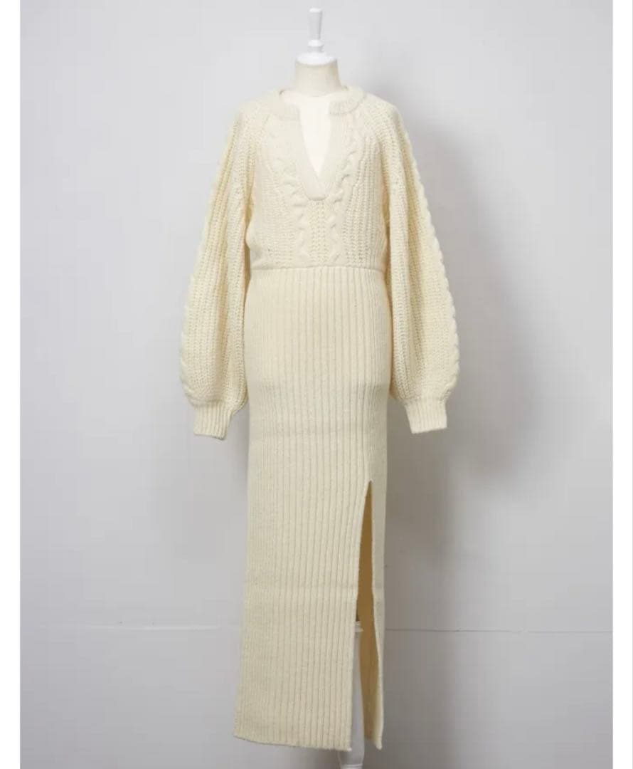 ワンピース Rosarymoon Balloon Sleeve Cable Dress