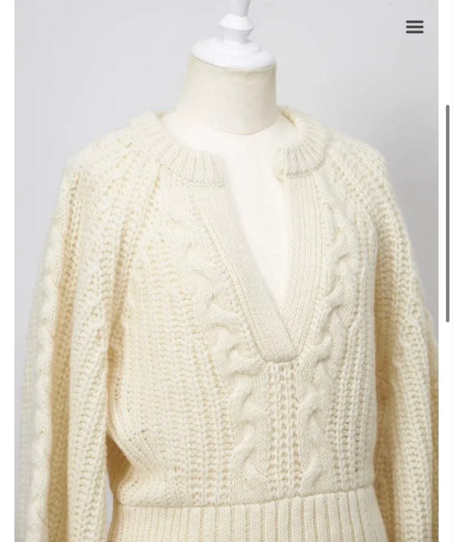 ワンピース Rosarymoon Balloon Sleeve Cable Dress