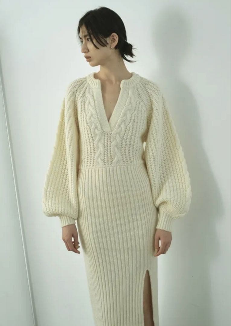 ワンピース Rosarymoon Balloon Sleeve Cable Dress