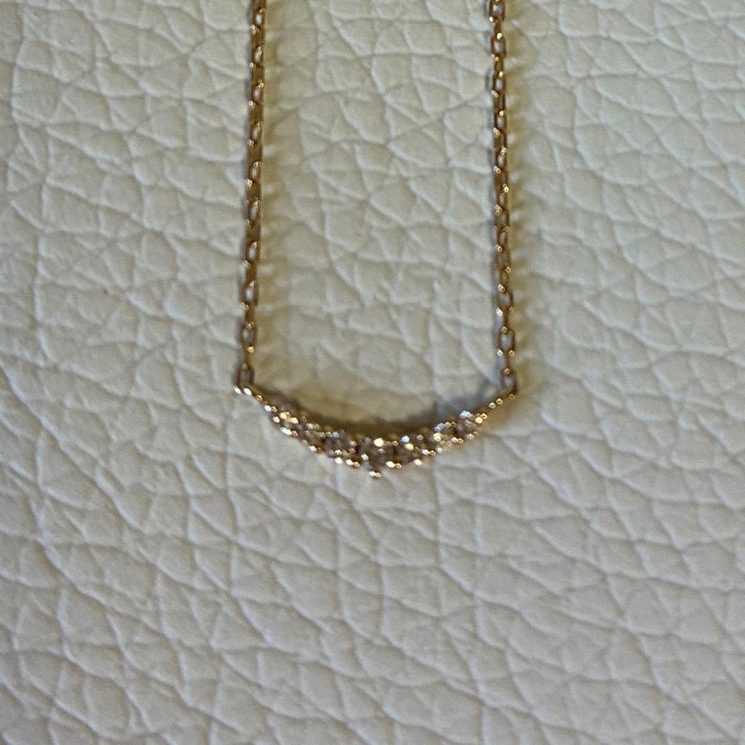 agete ダイヤモンド三日月ネックレス　K10 0.05 YG